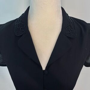 laundry by shelli segal dress Black Button Front Ankle Length 4 Vtg